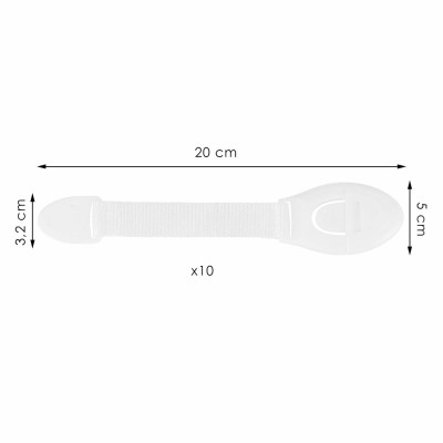 Dětské bezpečnostní zámky, bílé, sada 10ks SPRINGOS HA5134