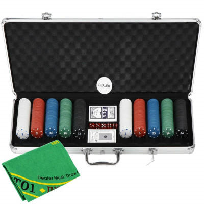 Poker set v alu kufříku 500 žetonů SPRINGOS KG0023