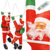 LED Santa Claus na žebříku 90 cm, 8 funkcí, USB, teplá bílá