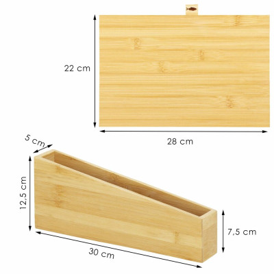 Kuchyňská prkénka ve stojanu sada 4ks, bambus SPRINGOS KI0109
