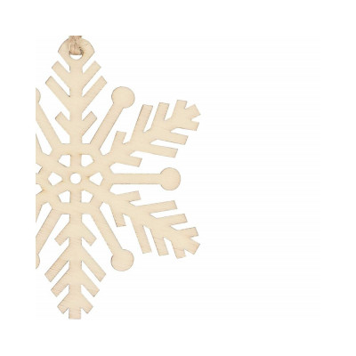 Vánoční dřevěné ozdoby - sněhová vločka, sada 6ks