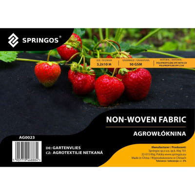 Agrotextilie proti plevelu 3,2m x 10m, standard, černá SPRINGOS AG0023