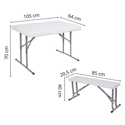 Pivní set pro 6 osob, 105x65 cm, bílý SPRINGOS GF0096