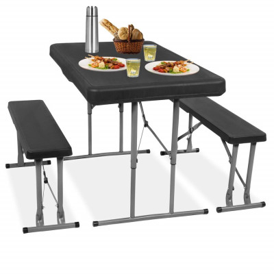 Pivní set pro 6 osob, 105x65 cm, černý SPRINGOS GF0097