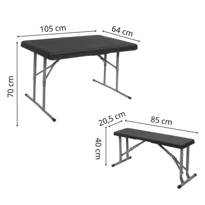 Pivní set pro 6 osob, 105x65 cm, černý SPRINGOS GF0097