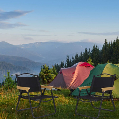 Kempingové křeslo SPRINGOS FATRA černé