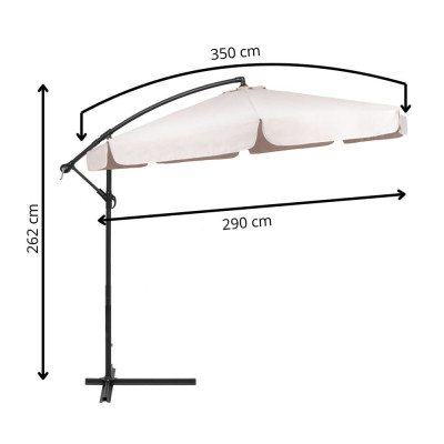 Zahradní slunečník 290 cm, krémový SPRINGOS MALTA GU0045