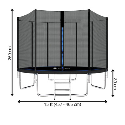 Trampolína SPRINGOS 460 cm s ochrannou sítí + žebřík