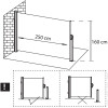 Boční výsuvná markýza 250x160 cm SPRINGOS AW0001 antracitová