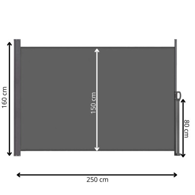 Boční výsuvná markýza 250x160 cm SPRINGOS AW0001 antracitová