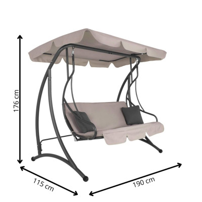 Zahradní houpačka 4-místná SPRINGOS DEIZY GS0031, béžová