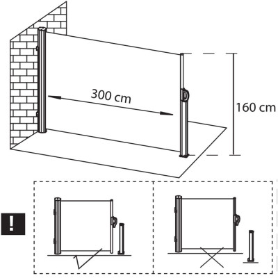 Boční výsuvná markýza 300x160 cm SPRINGOS AW0002 antracitová