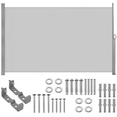 Boční výsuvná markýza 300x160 cm SPRINGOS AW0003 světle šedá