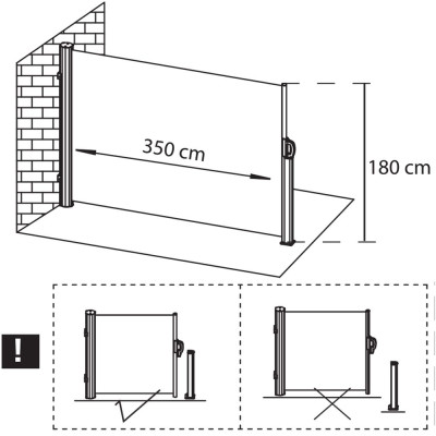 Boční výsuvná markýza 350x180 cm SPRINGOS AW0004 antracitová