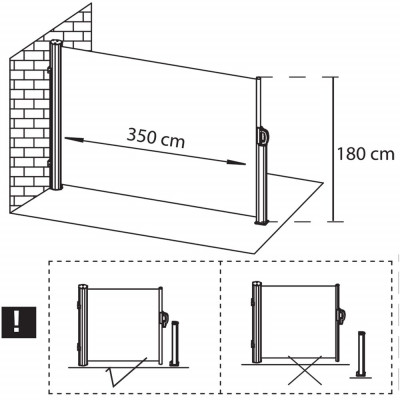 Boční výsuvná markýza 350x180 cm SPRINGOS AW0005 béžová