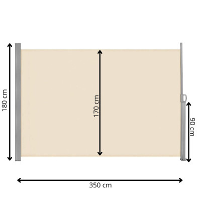 Boční výsuvná markýza 350x180 cm SPRINGOS AW0005 béžová