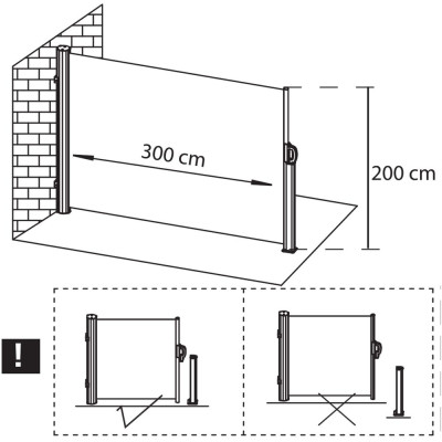 Boční výsuvná markýza 300x200 cm SPRINGOS AW0009 antracitová