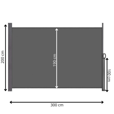 Boční výsuvná markýza 300x200 cm SPRINGOS AW0009 antracitová