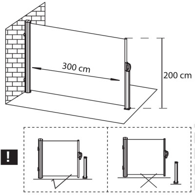 Boční výsuvná markýza 300x200 cm SPRINGOS AW0010 béžová