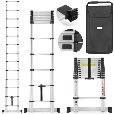 Teleskopický žebřík 380 cm + taška HIGHER TL-13 PRO