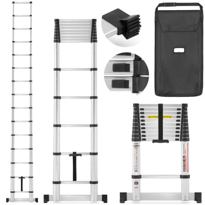 Teleskopický žebřík 440 cm + taška HIGHER TL-15 PRO