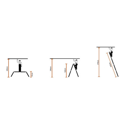 Kloubový teleskopický žebřík 4x3 příčky + plošina HIGHER ML-103D PRO