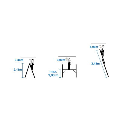 Multifunkční lešení 3m  6m + kolečka HIGHER ML-1108 BASIC