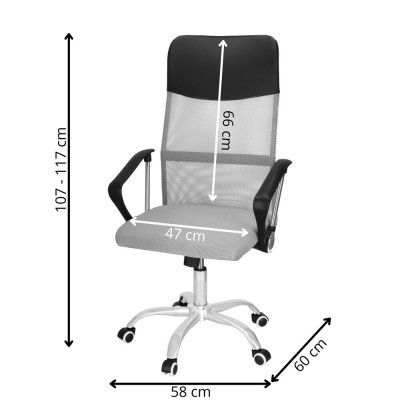 Kancelářská židle ergonomická SPRINGOS HF0032 šedo-černá