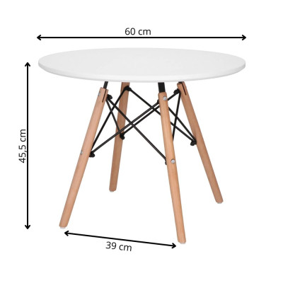 Konferenční stolek kulatý 60x45 cm SPRINGOS HF0011 bílý