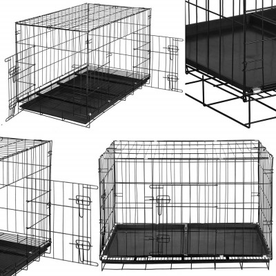 Klec pro psa 100x60x70 cm, kovová SPRINGOS PA1016