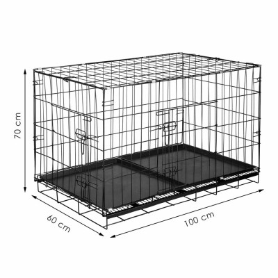 Klec pro psa 100x60x70 cm, kovová SPRINGOS PA1016