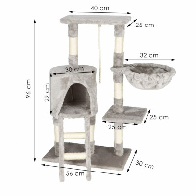 Škrabadlo pro kočky - Domeček se schody 5 pater  96 cm SPRINGOS PA1039