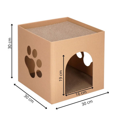 Kartonové škrabadlo pro kočky - Domeček SPRINGOS PA0322