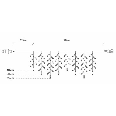 LED krápníky - 22,5m, 500LED, 8 funkcí, ovladač, časovač, IP44, duální bílá