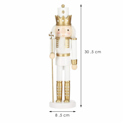 Louskáček - Král s žezlem 30,5cm zlatý, vánoční dekorace