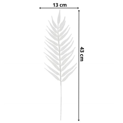 Větvičky kapradí 43cm bílé sada 3ks, vánoční dekorace