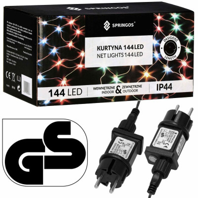 LED světelná síť - 2x2m, 144LED, 8 funkcí, paměť, IP44, multicolor