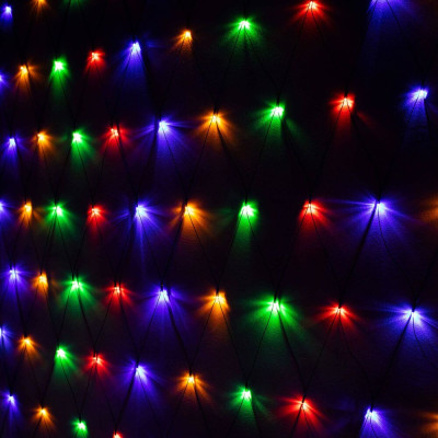 LED světelná síť - 2x2m, 144LED, 8 funkcí, paměť, IP44, multicolor