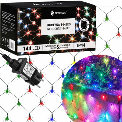 LED světelná síť - 2x2m, 144LED, 8 funkcí, paměť, IP44, multicolor