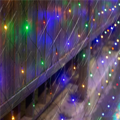 LED světelná síť - 2x2m, 144LED, 8 funkcí, paměť, IP44, multicolor