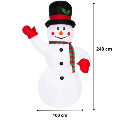 LED nafukovací Sněhulák 240 cm, IP44, studená bílá