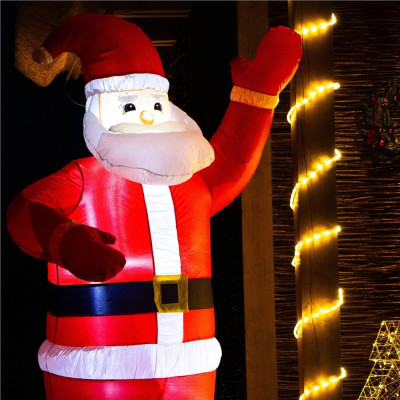 LED nafukovací Santa Claus 180 cm, IP44, studená bílá