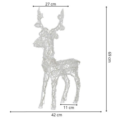 LED Sob - 42cm, 100LED, časovač, IP44, studená bílá