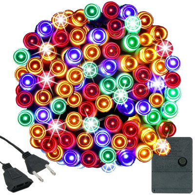 LED světelný řetěz - 8,5m, 100 LED, 8 funkcí, multicolor