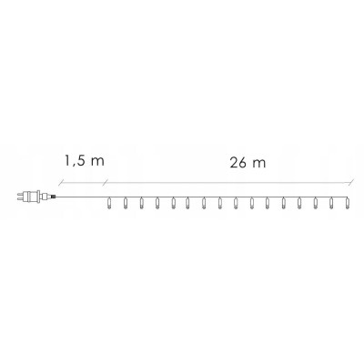 LED světelný řetěz - 27,5m, 400LED, 8 funkcí, modrá