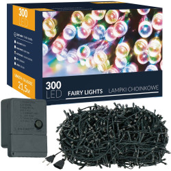 LED světelný řetěz - 22,5m, 300LED, 8 funkcí, multicolor