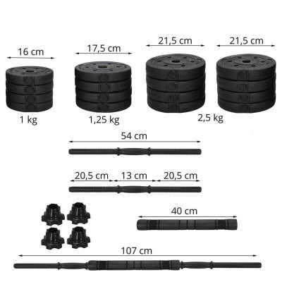 Činkový multifunční set 2x 15 kg SPRINGOS FA1672