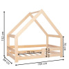 Dětská postel domeček SPRINGOS MARTIN přírodní