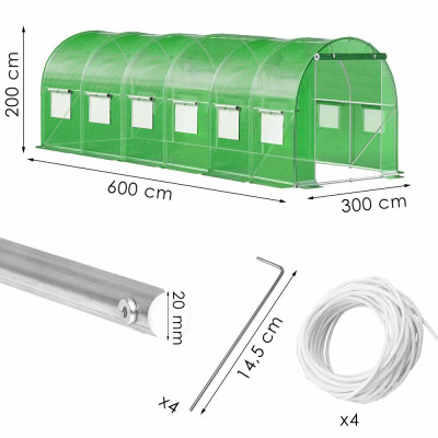 Zahradní foliovník 6x3x2 m 18m2 SPRINGOS GT0005