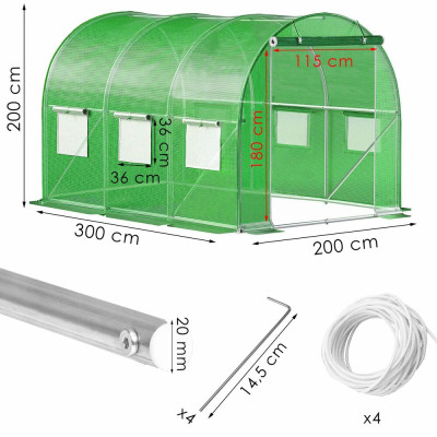 Zahradní foliovník 3x2x2m 6m2 SPRINGOS GT0002